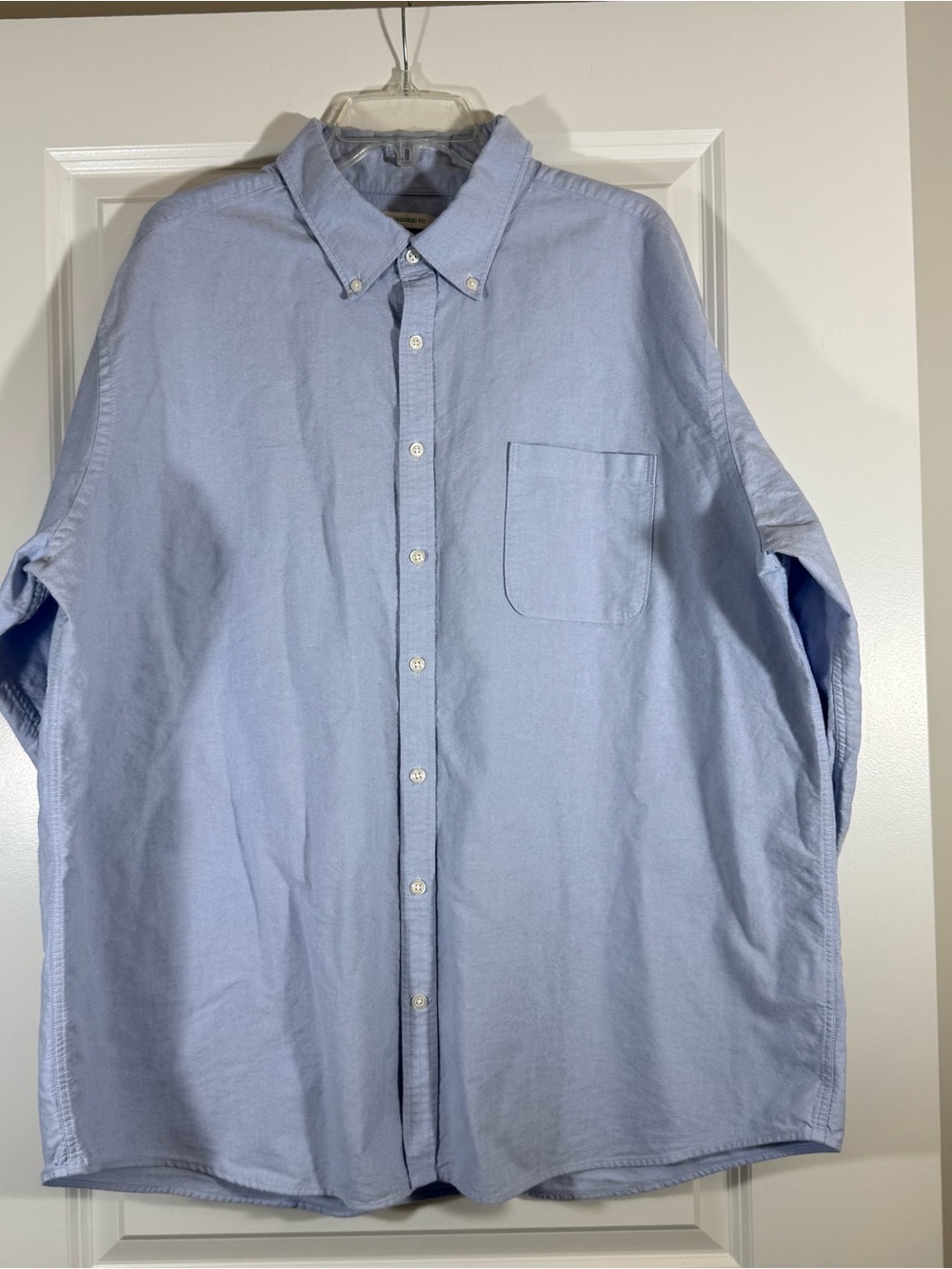 JoS. A. Bank Tailored Fit Oxford Button-Down Shirt Blue XXL - Picture 4 of 12